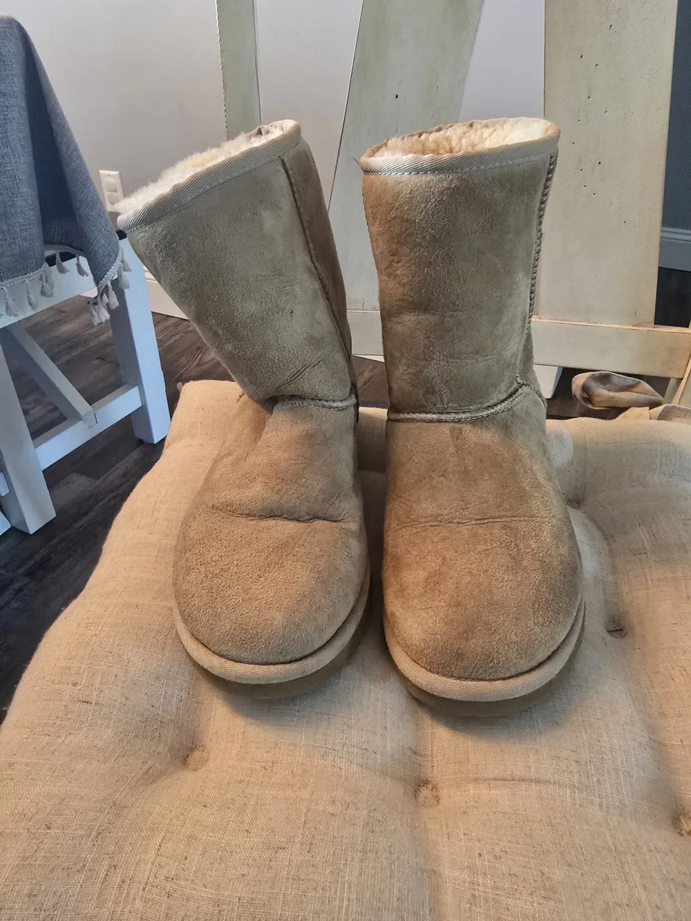 UGG Classic Shearling-Lined Mid Calf Suede Boot - Tan